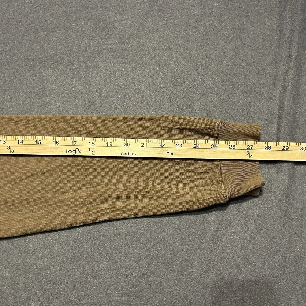 Ralph Lauren Polo Mens Brown Long Sleeve Polo Shirt Size XL Custom Slim‎ Fit